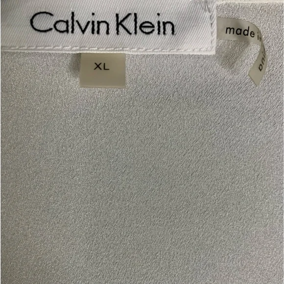 CALVIN KLEIN Blouse w/ Roll-Tab Sleeve Detail XL - Picture 4 of 5